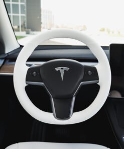 Model 3 Steering Wheel Cover – Hand Stitch – Dove White